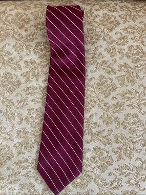 Vintage Christian Dior Burgundy Men’s Striped Neck Tie